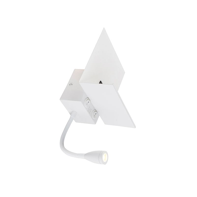 Moderne wandlamp wit met USB en flexarm - Flero