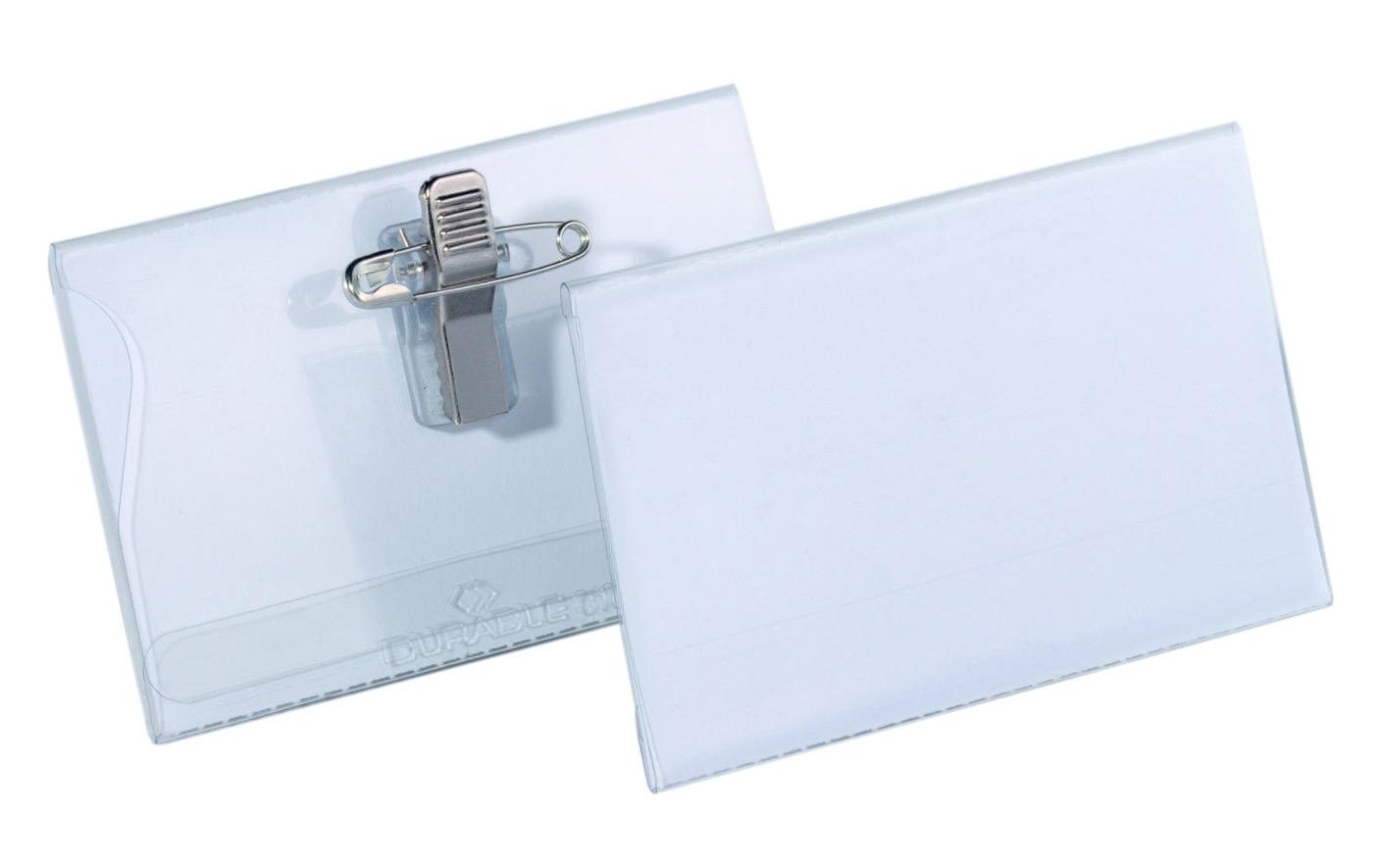 Namensschild mit Clip 54 x 90 mm, 50 StückNamensschilder