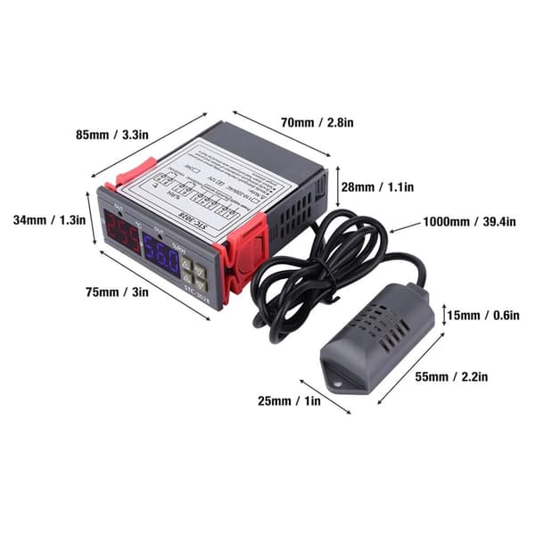 STC - 3028 temperatur- og fuktighetskontroller, PID-kontroller 12V