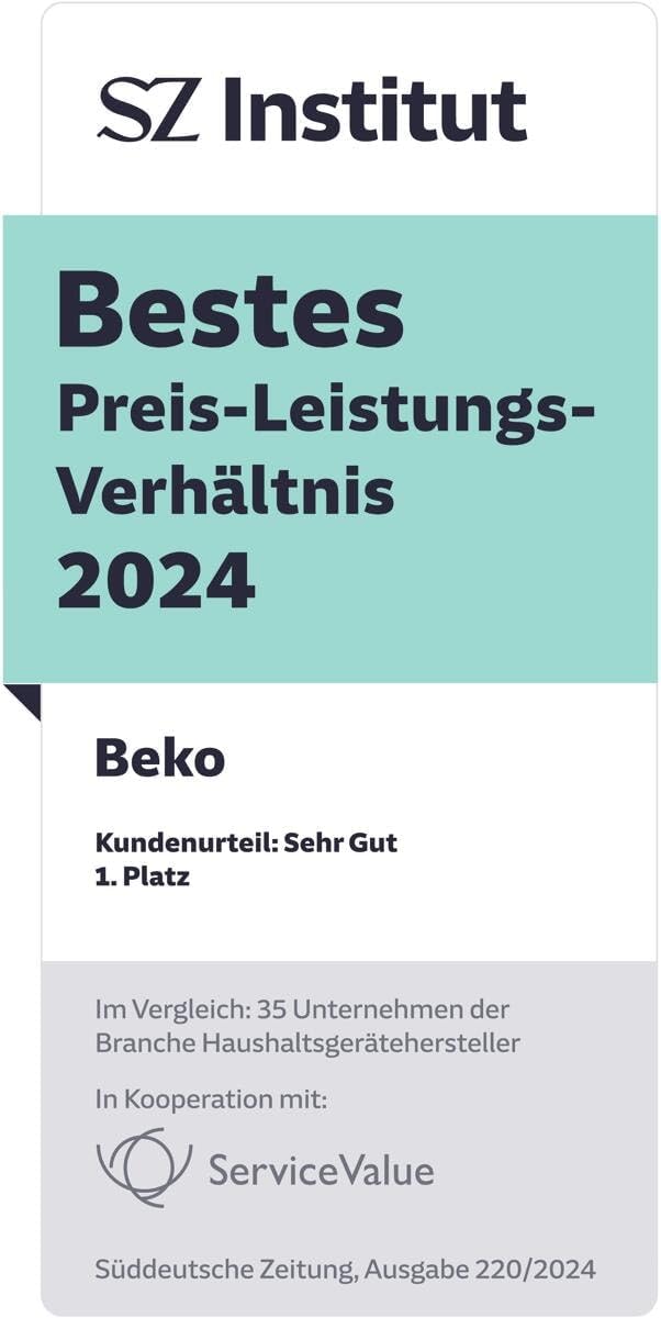 Beko BDIN16430 b300 Einbau-Geschirrspüler 60 cm vollintegriert, für 14 Maßgedecke, 3 Spülebenen, 5 Temperaturen, 6 Programme, halbe Beladung, automatische Türöffnung, MultiTab, Quick&Clean