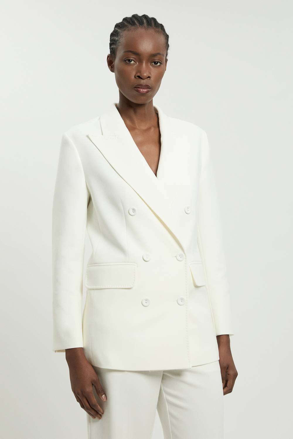 KarenMillen Blazer Cintré À Double Boutonnage Avec Manches Froncées Petite