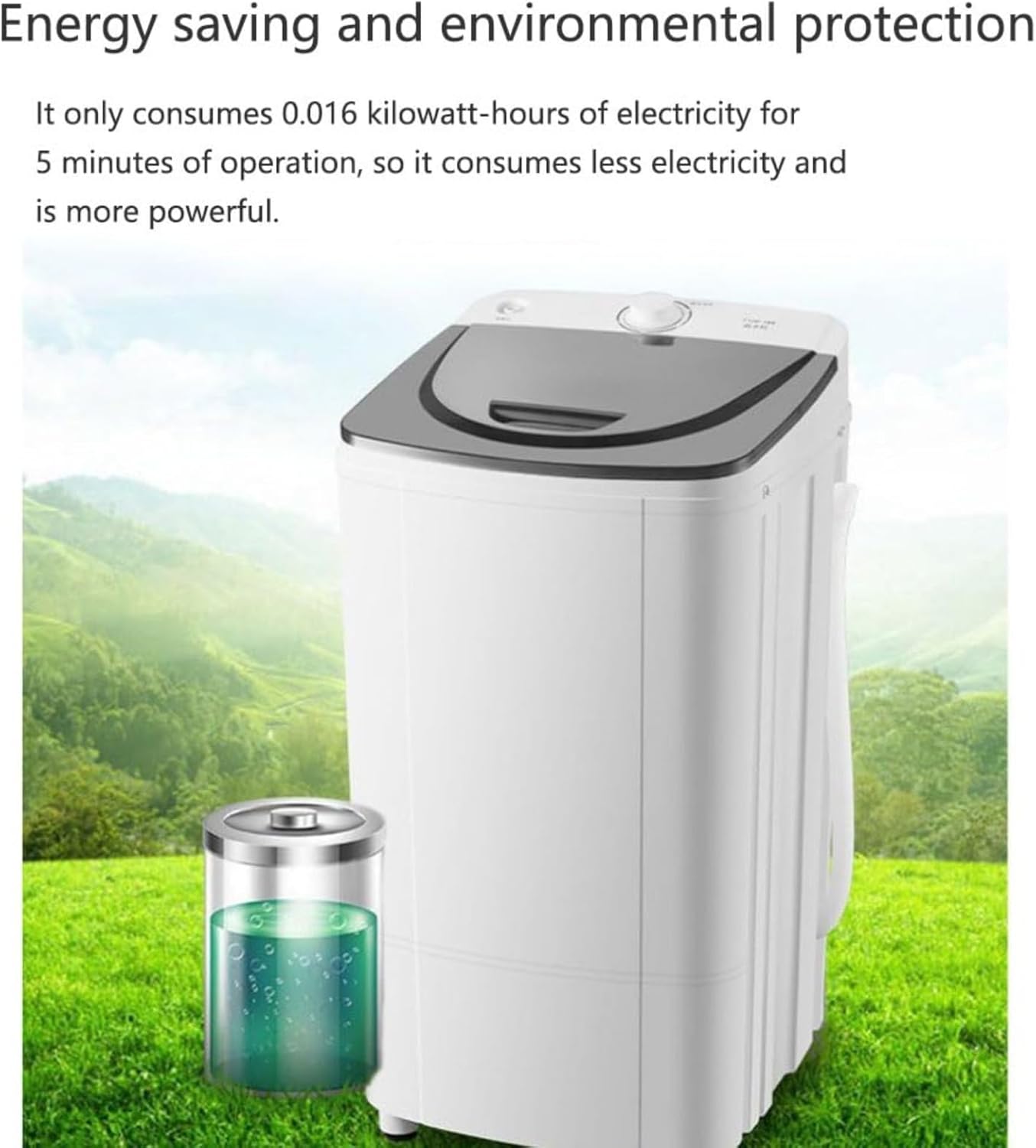 MGHRUE Sèche-Linge 10 Kg, Essoreuse À Économie D'énergie Et D'énergie, Lumière Bleue À 360 °, Sèche-Linge Portable 2800 TR/Min, Sèche-Linge À Évacuation par Gravité