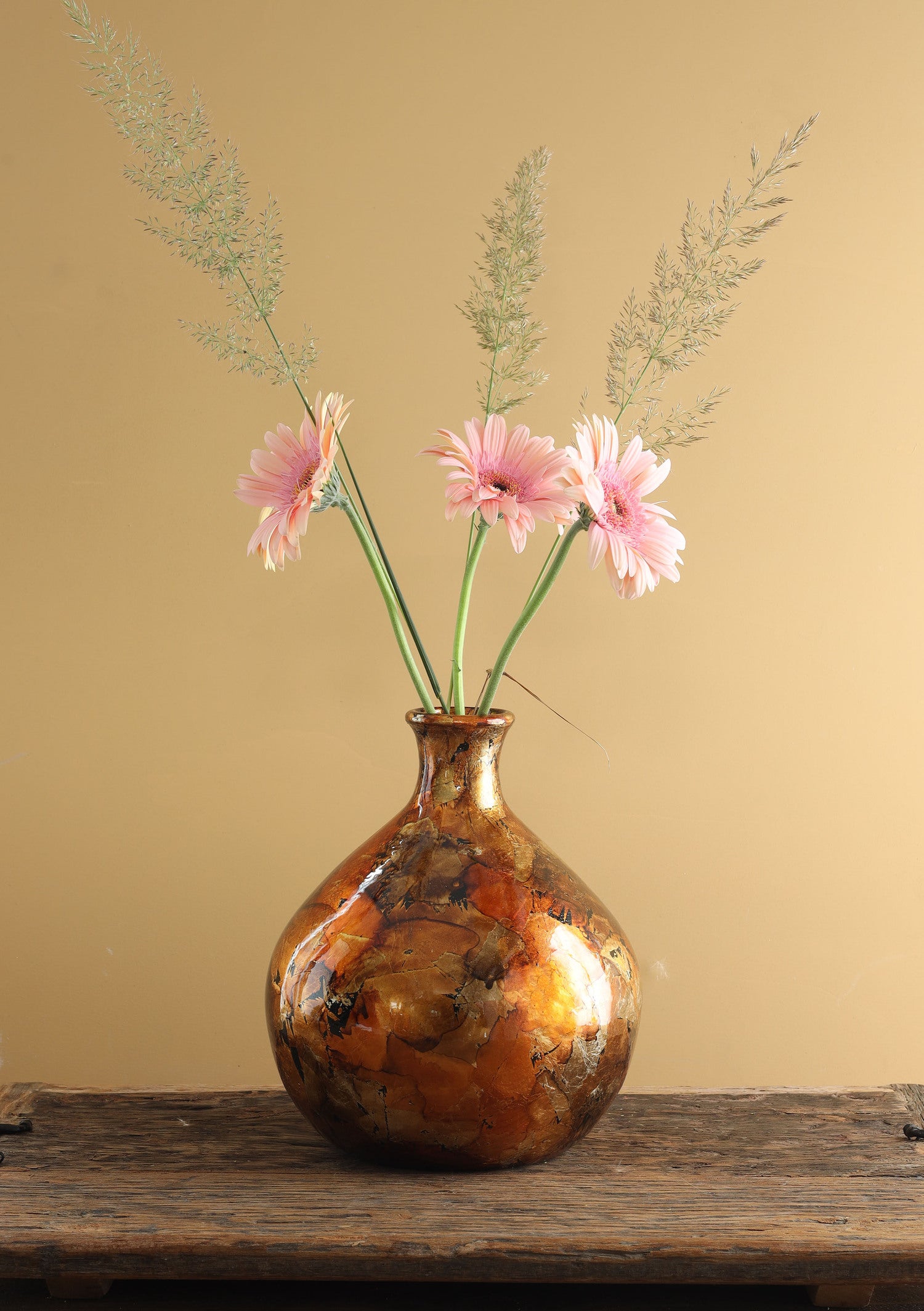 Vaas Dazzle goud / koper 23 x 23 x 25 cm