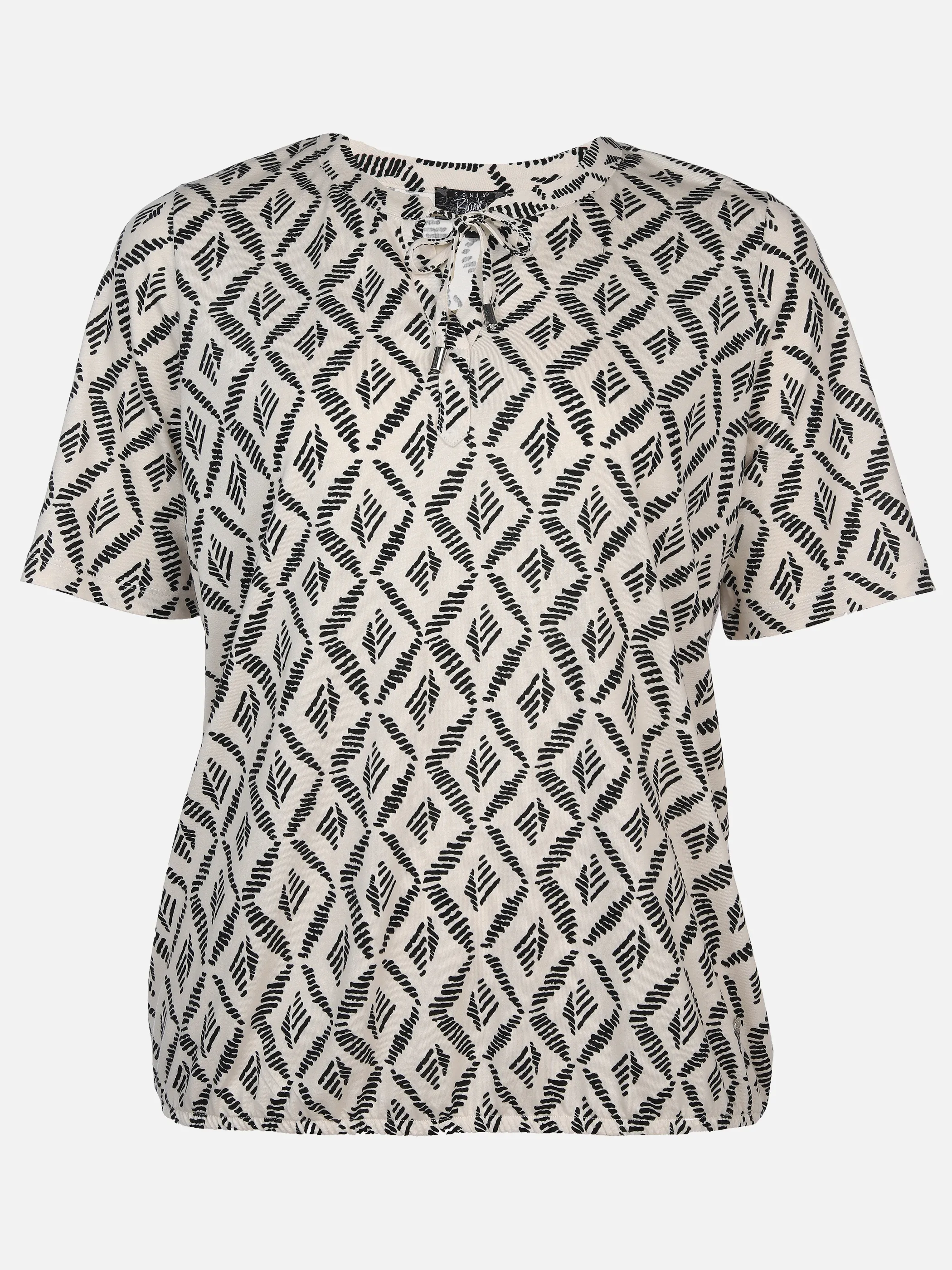 Große Größen Halbarmshirt mit abstraktem Print