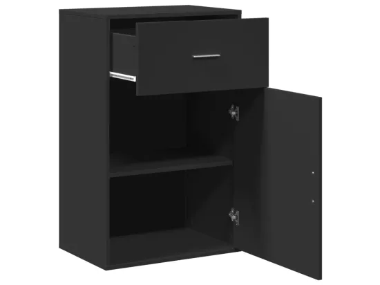 Armoire de rangement noir 56,5x39x90 cm bois d'ingénierie