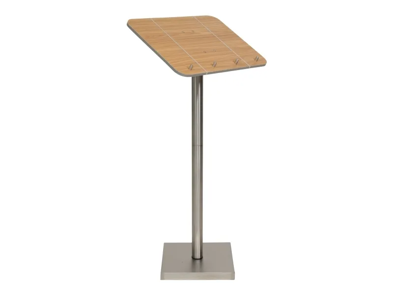 Securit® MENU STAND i rustfrit stål og teak