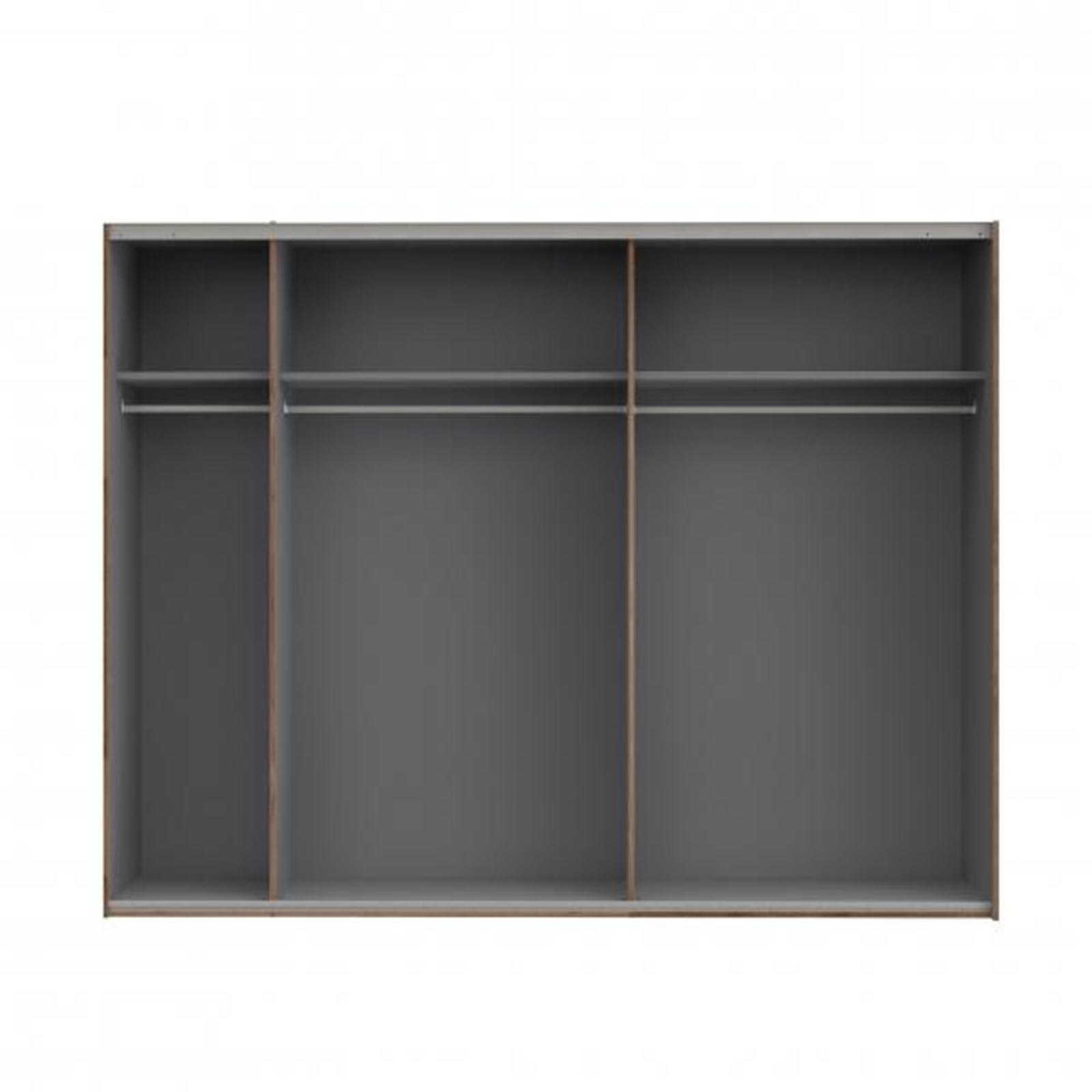 Schwebetürenschrank - Stabeiche - weiß - 270 breit