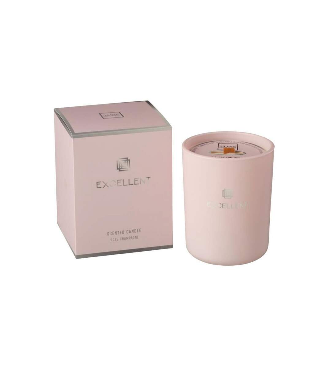 Paris Prix - Bougie Parfumée En Verre excellent 14cm Rose Champagne Pâle
