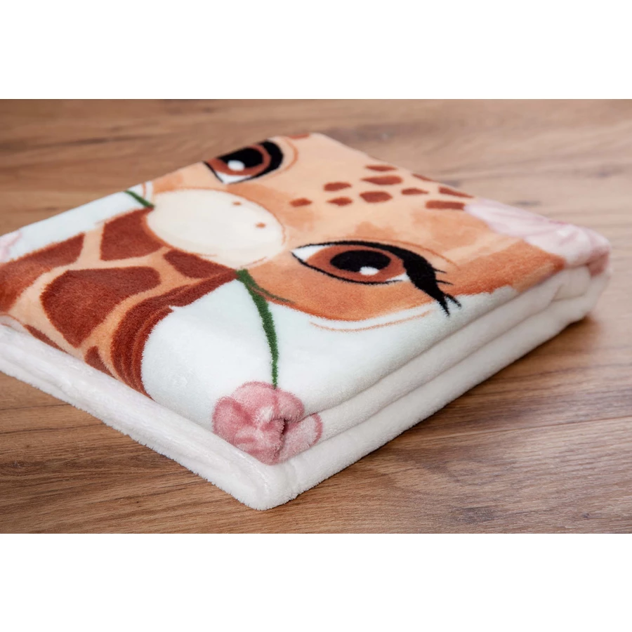 babybest® Microfaser-Flauschdecke Giraffe 75 x 100 cm