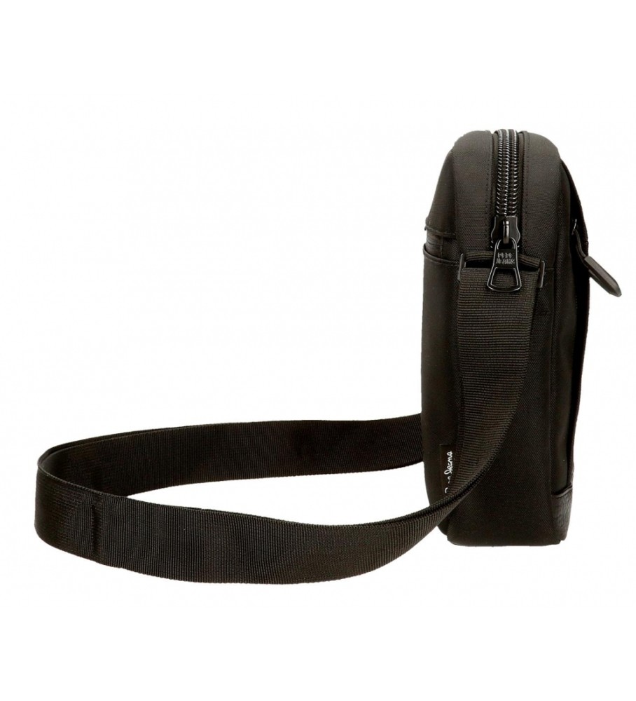 Bolsa de ombro média Pepe Jeans Leighton, preta