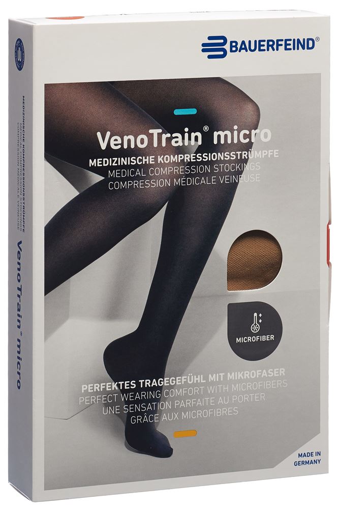 Bauerfeind VenoTrain Micro KKL2 AT<br>1 Stück, XL, normal/short offene Fussspitze caramel