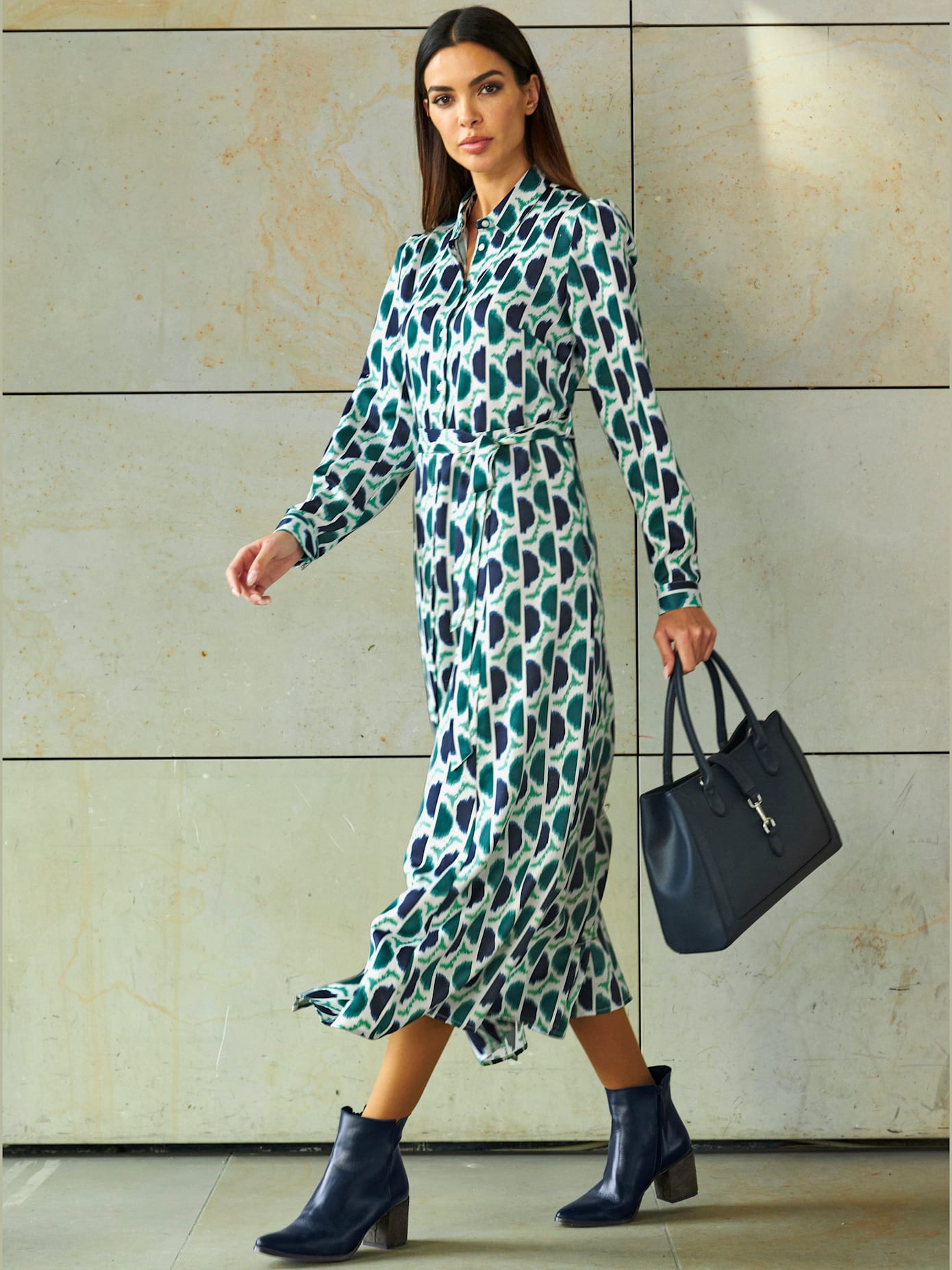 Robe imprimée coupe longue tendance