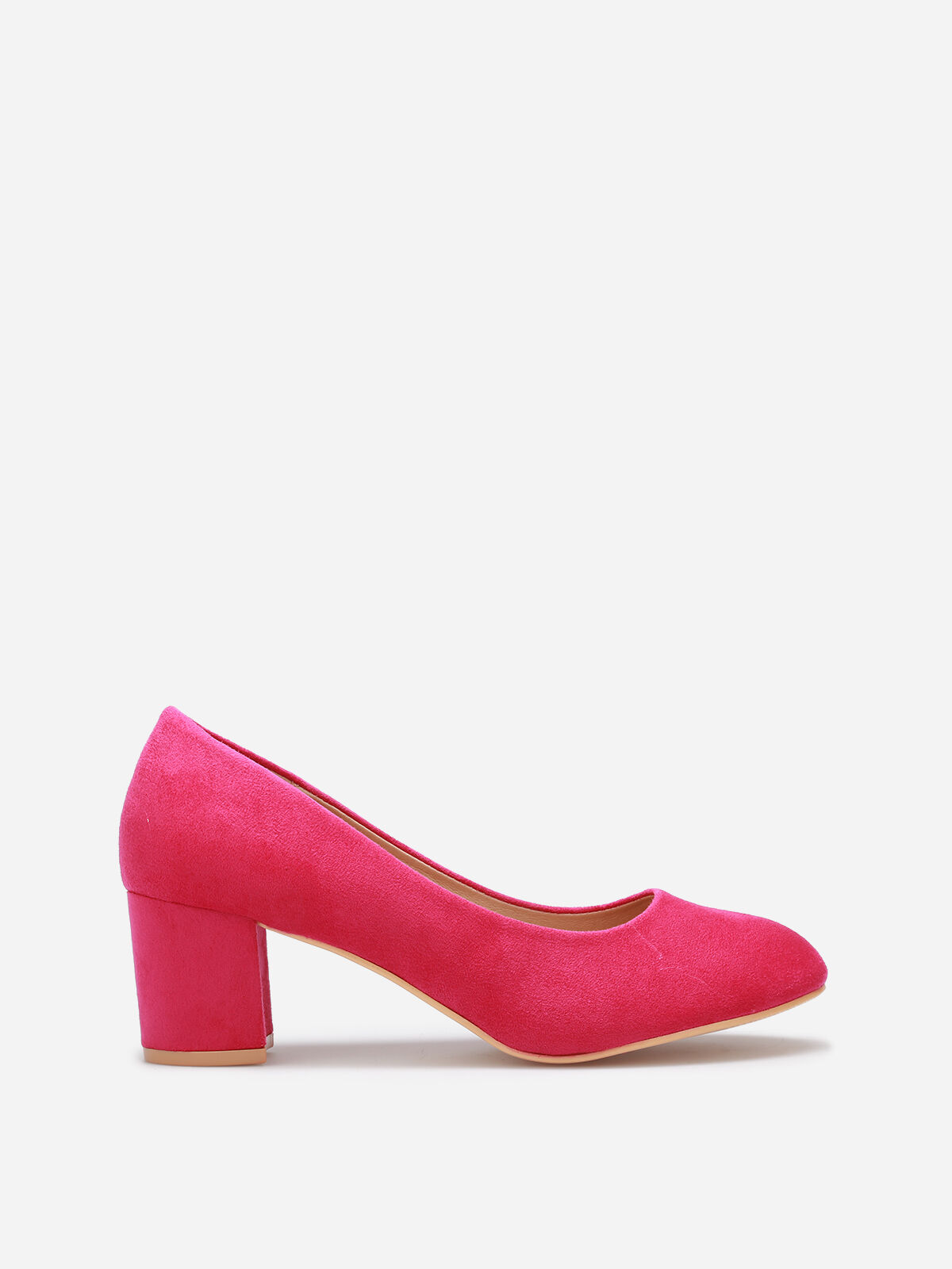 Escarpins arrondis en suédine grandes tailles- Fuchsia
