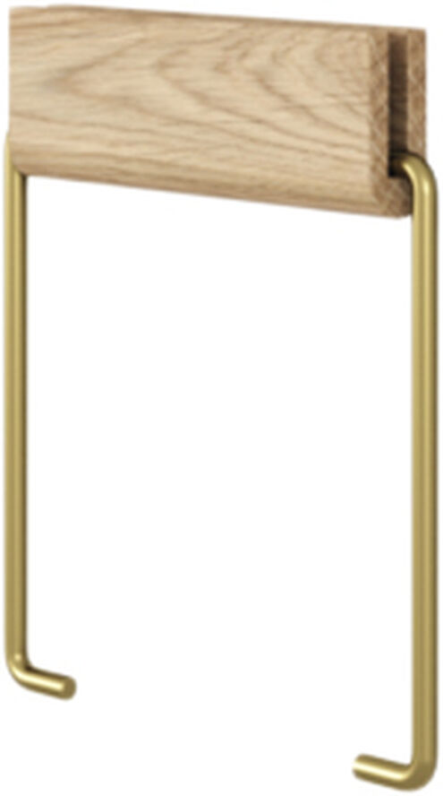 Moebe Toilet Roll Holder, Oak/Brass 100% Oak/steel