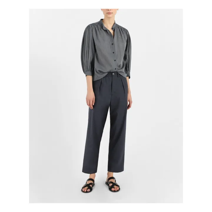 Masscob Pantalon Pebble Laine Vierge | Bleu foncé