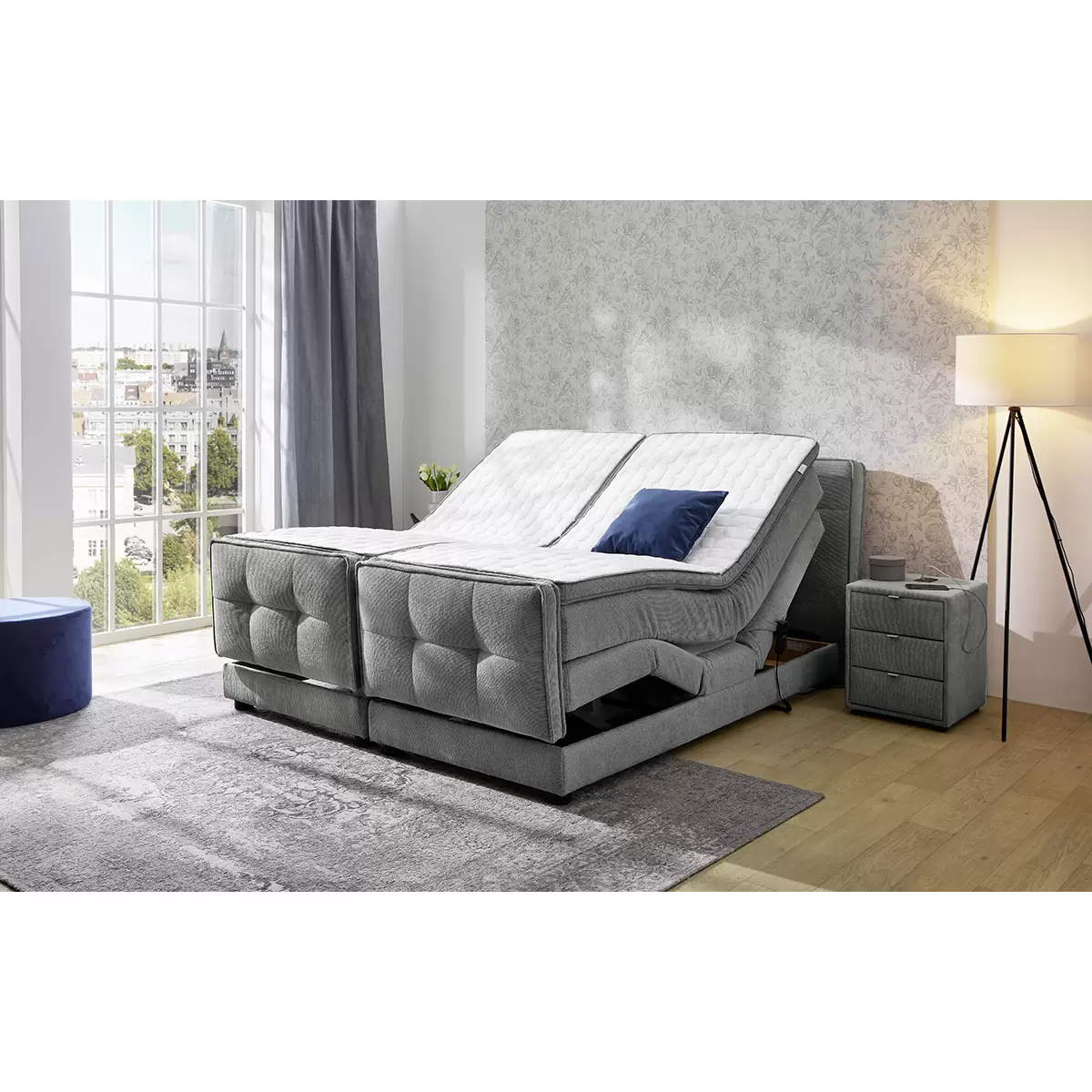 Boxspringbett Paulo 180x200 Grau