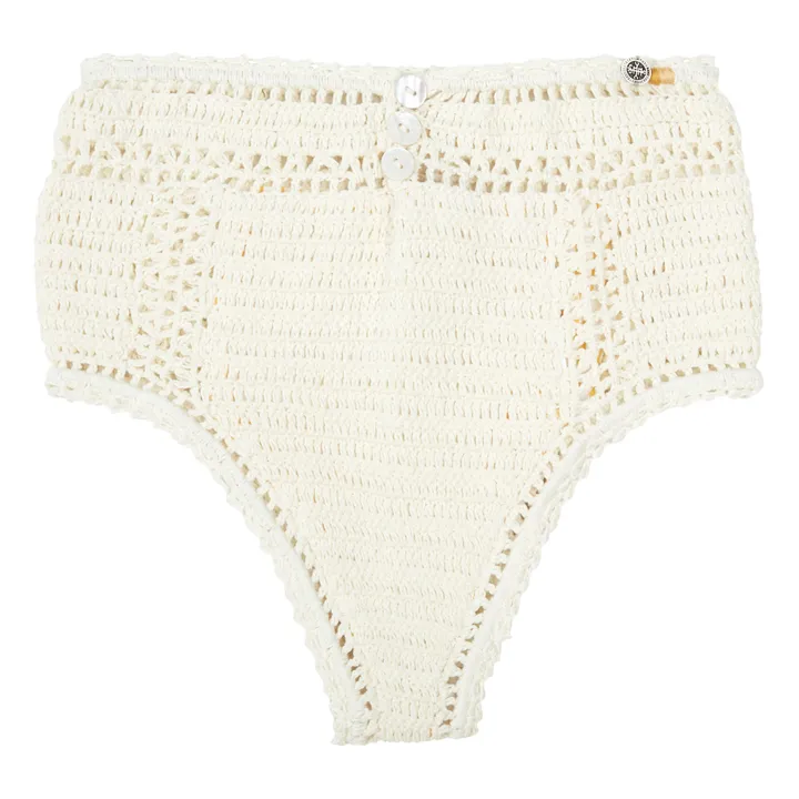 She Made Me Bas de Maillot Taille Haute Essential Crochet | Naturel