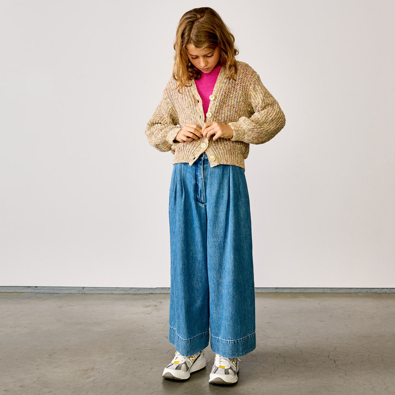 Bellerose Cardigan en Maille de Coton épaisse Auarz chiné beige