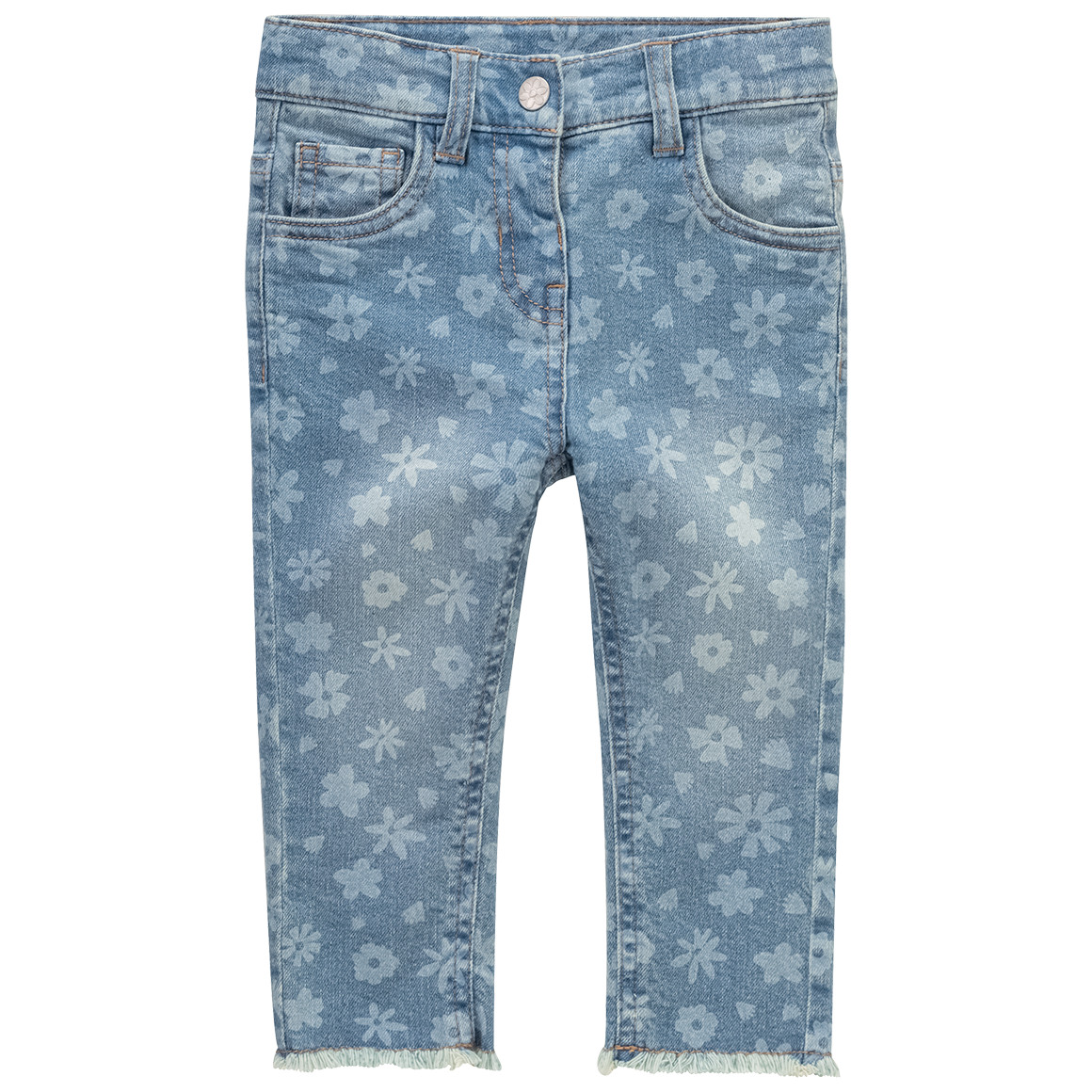 Topomini Baby Jeans mit Blumen-Allover blau
