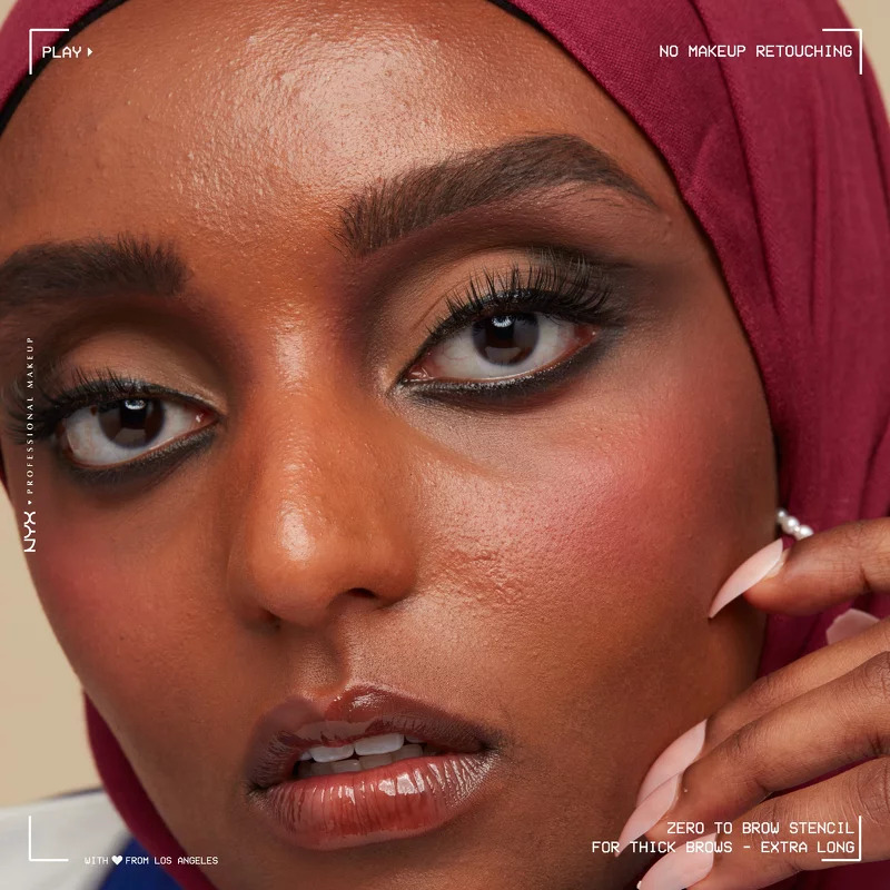 NYX Prof. Makeup Zero To Brow Stencils 4 Pieces - Thick Brows