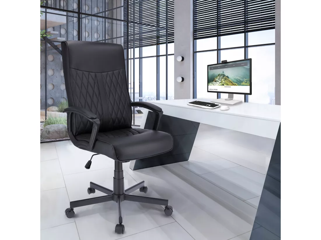 Fauteuil COMFORT en cuir écologique noir