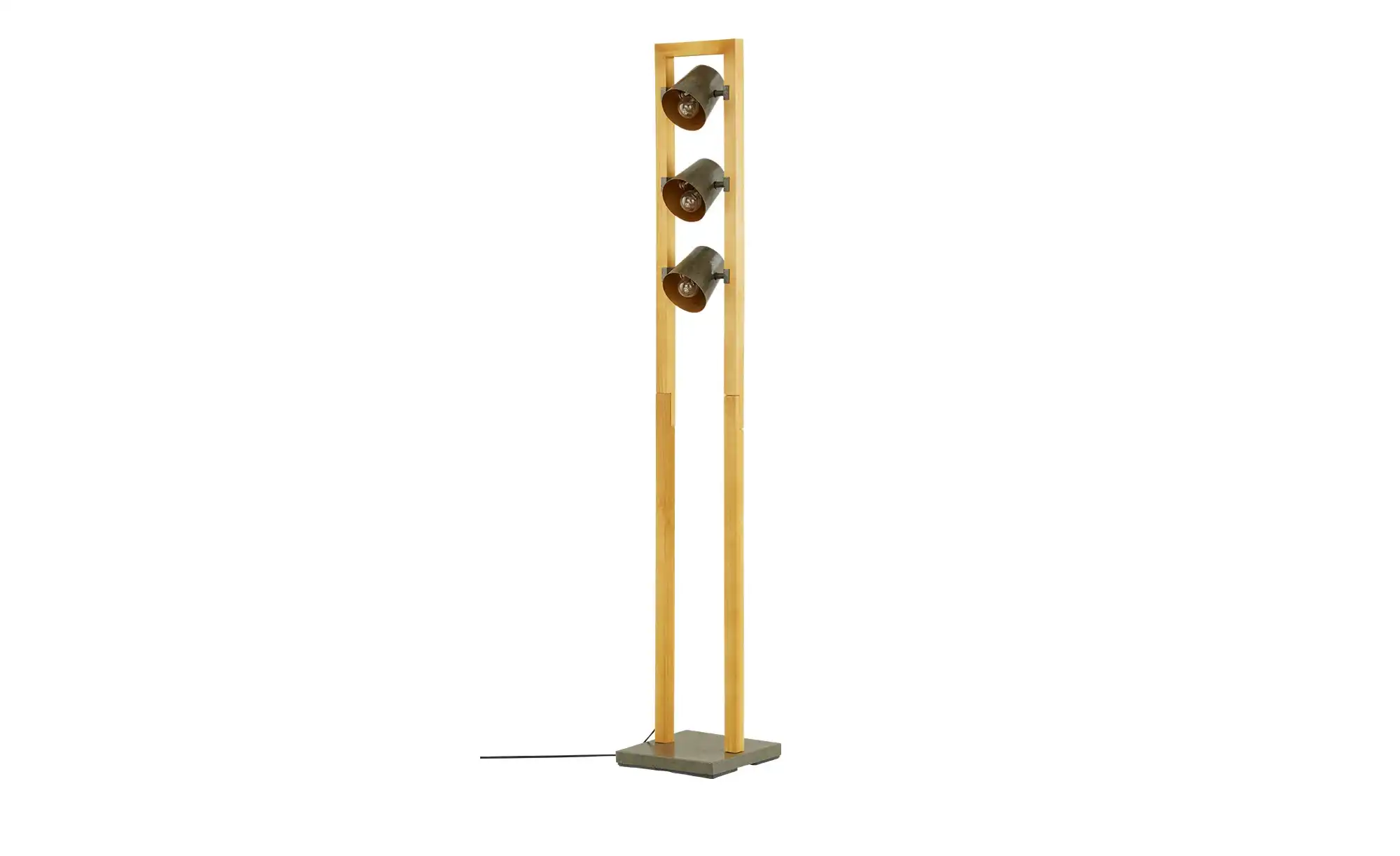 Trio Stehleuchte, 3-flammig, Nickel antik/Pinienholz