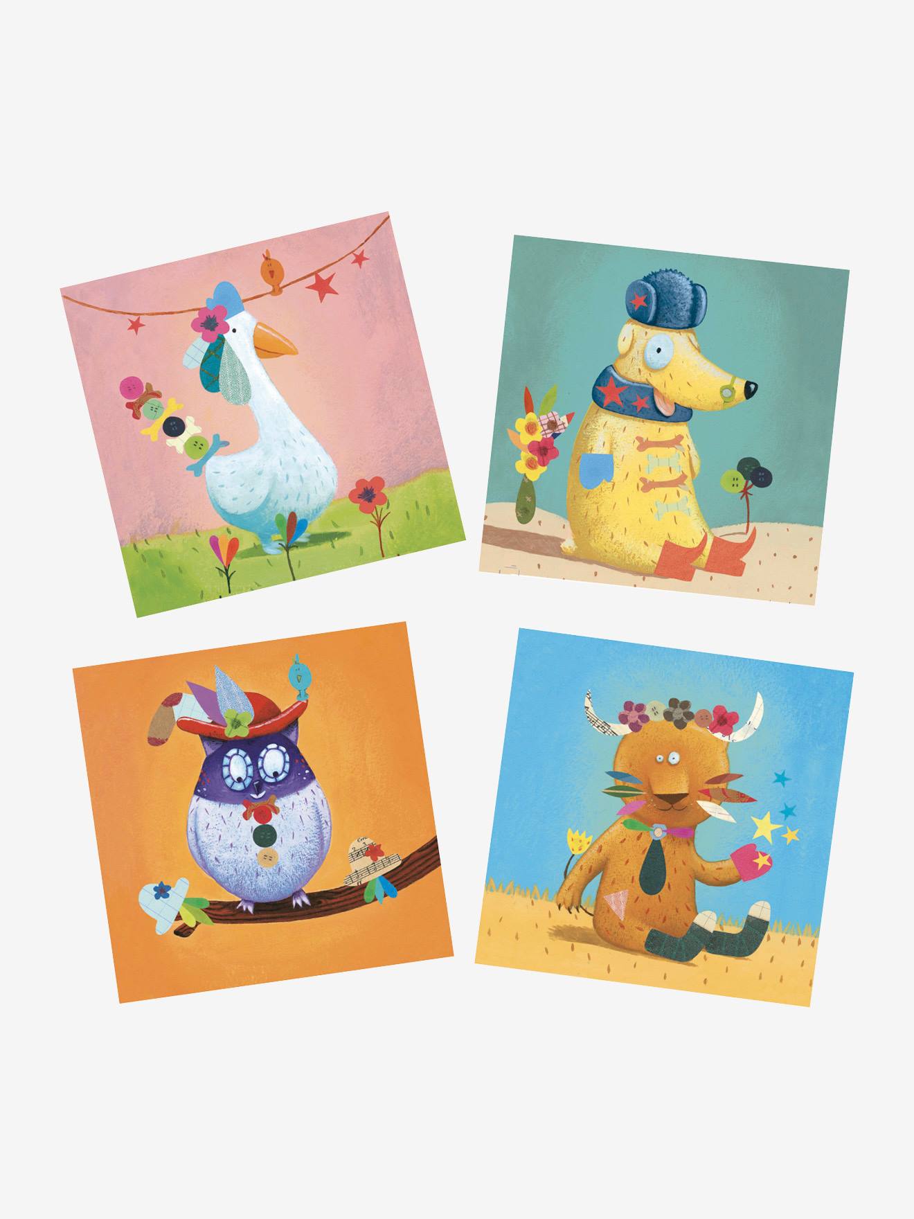 Crie com os adesivos de animais multicoloridos da DJECO.