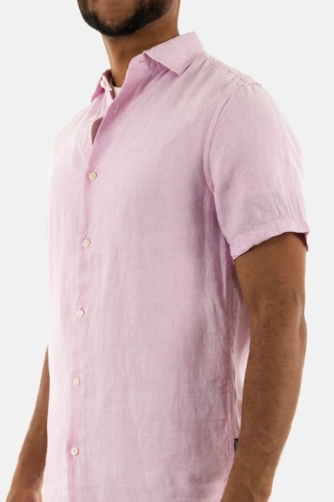 Chemise manches courtes superdry studios casual linen m2f pastel lilac