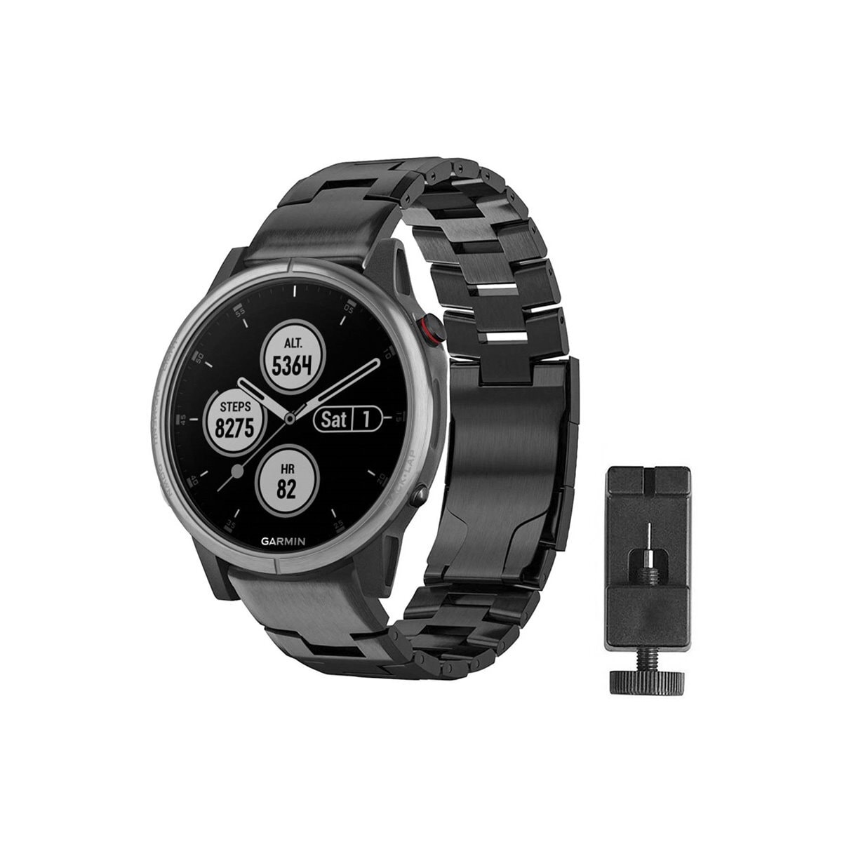 Armbånd titan Garmin Fenix 5S/5S Plus - Svart