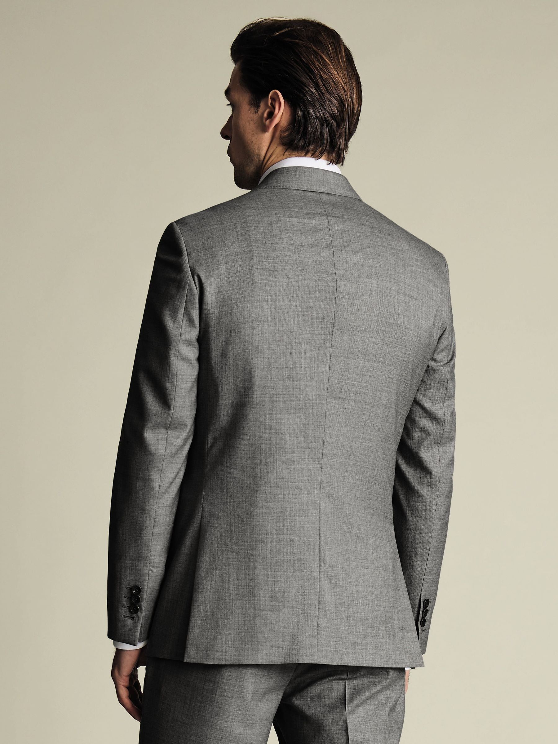 Grijs - Charles Tyrwhitt Sharkskin Slim Fit Jacket