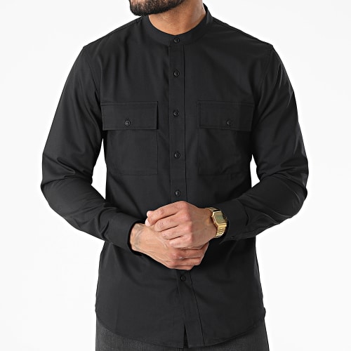 Chemise Manches Longues Col Mao J530 Noir