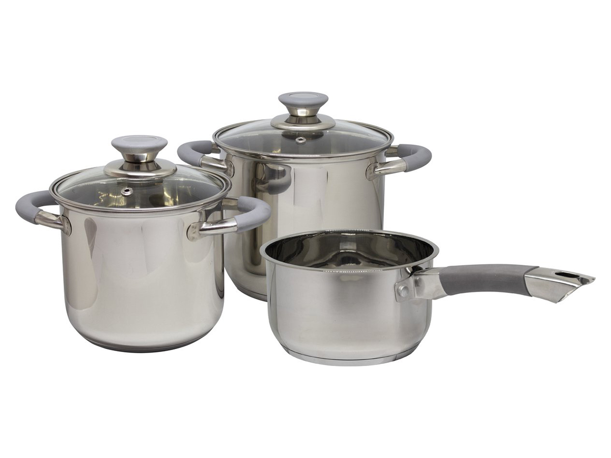 Eurotrail Dunbar RVS 3-delige pannenset met sauce pan