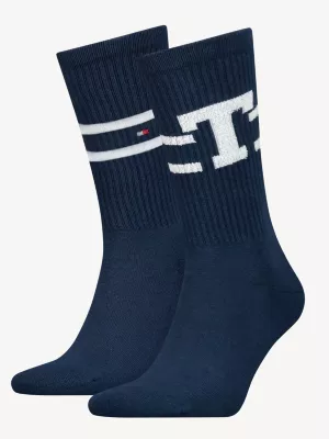 Pacote com 2 pares de meias bouclé com logotipo