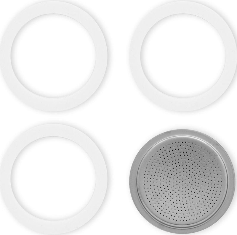 Bialetti Moka filterplaatje + rubber ringen - 6 kops