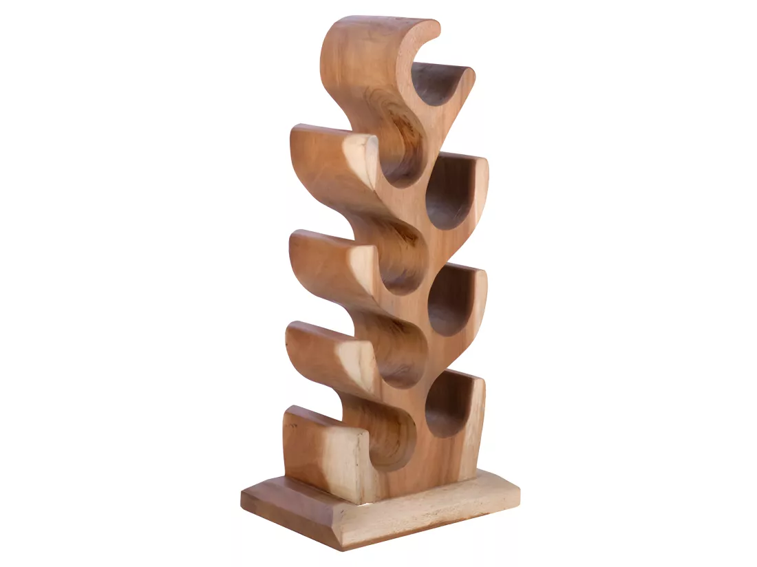 Porte bouteille en bois de suar H.77 cm 8 espaces de stockage - WINE