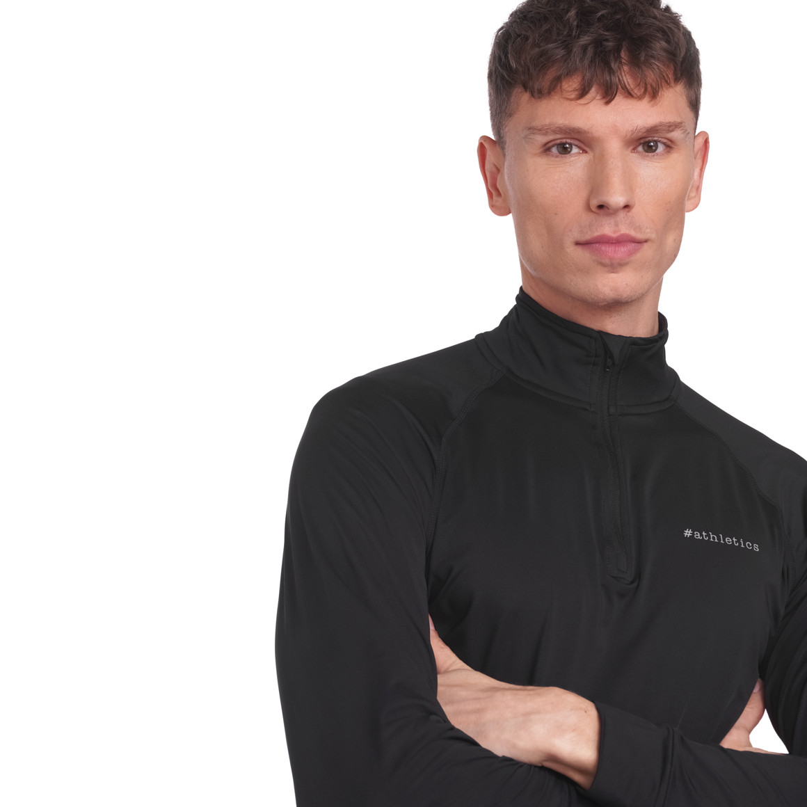 VanVaan Herren Sport-Langarmshirt mit Zipper schwarz