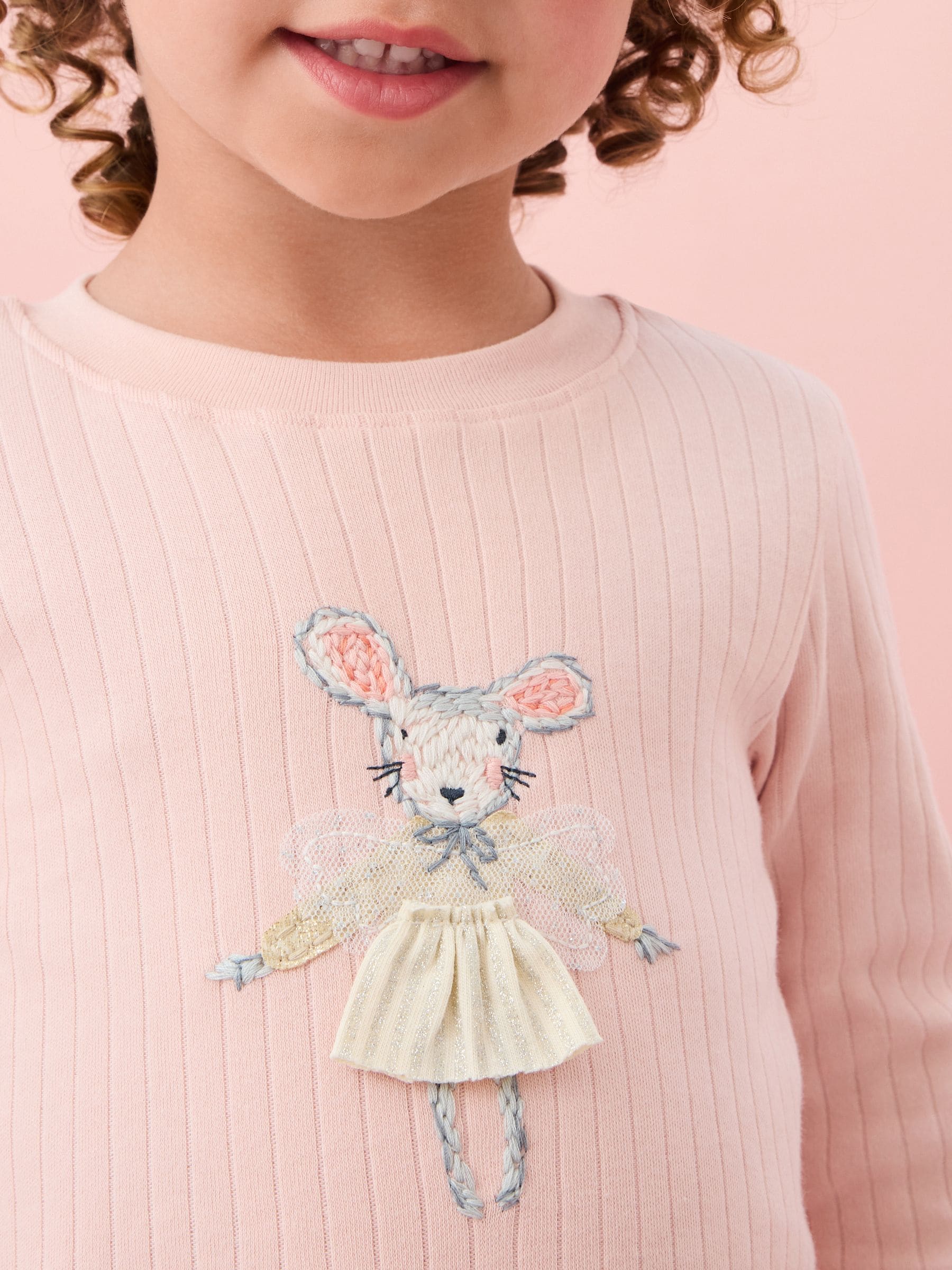 Roze/blauw met muis - Verpakking van 2 pyjama's met geweven broek (9 mnd - 10 jr)