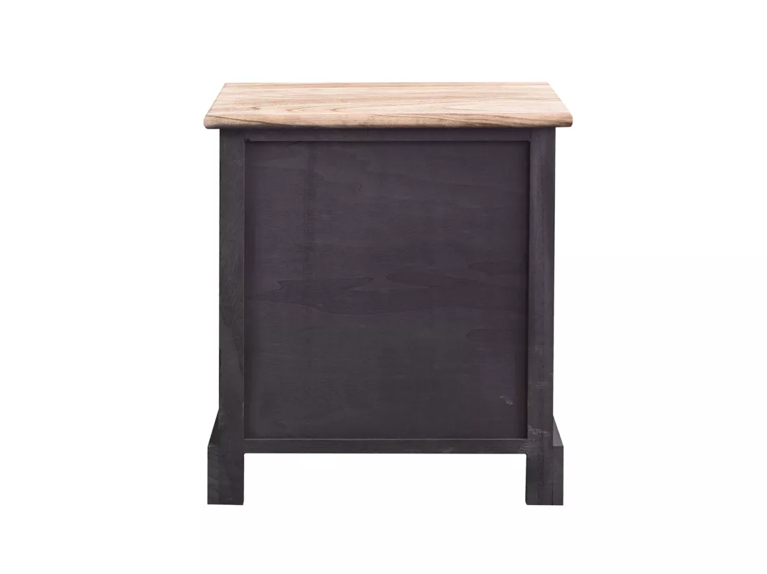 Table De Chevet 2 Tiroirs Bois Marron Classique 45x40x27