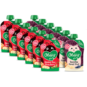 Olvarit Variatiemenu 2 Smaken Knijpfruit 12+ Maanden 12 x 100 g