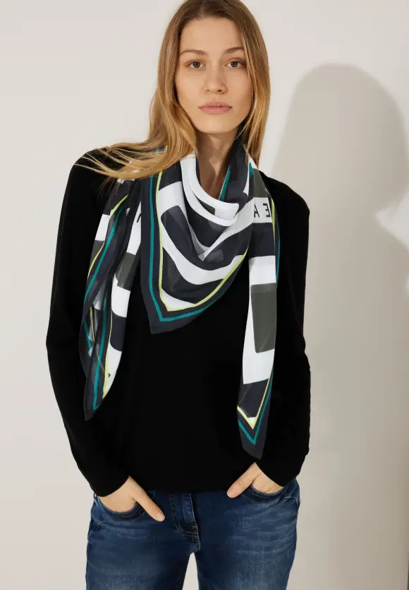 Modal Tuch mit Print - Black