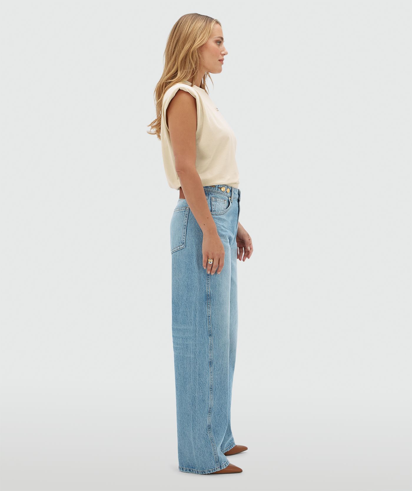JV-DEWI mid rise balloon fit jeans - light denim