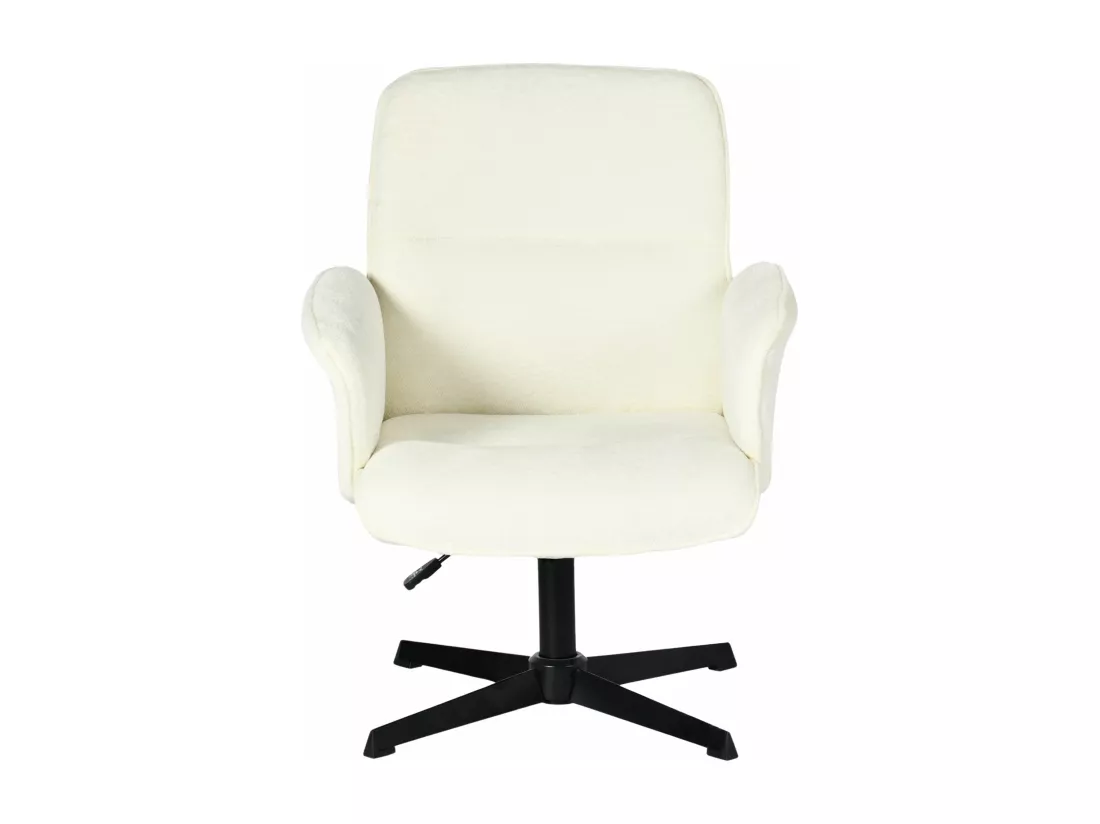Fauteuil de bureau ergonomique pivotante avec accoudoirs en tissu beige THOMASINA RELAX