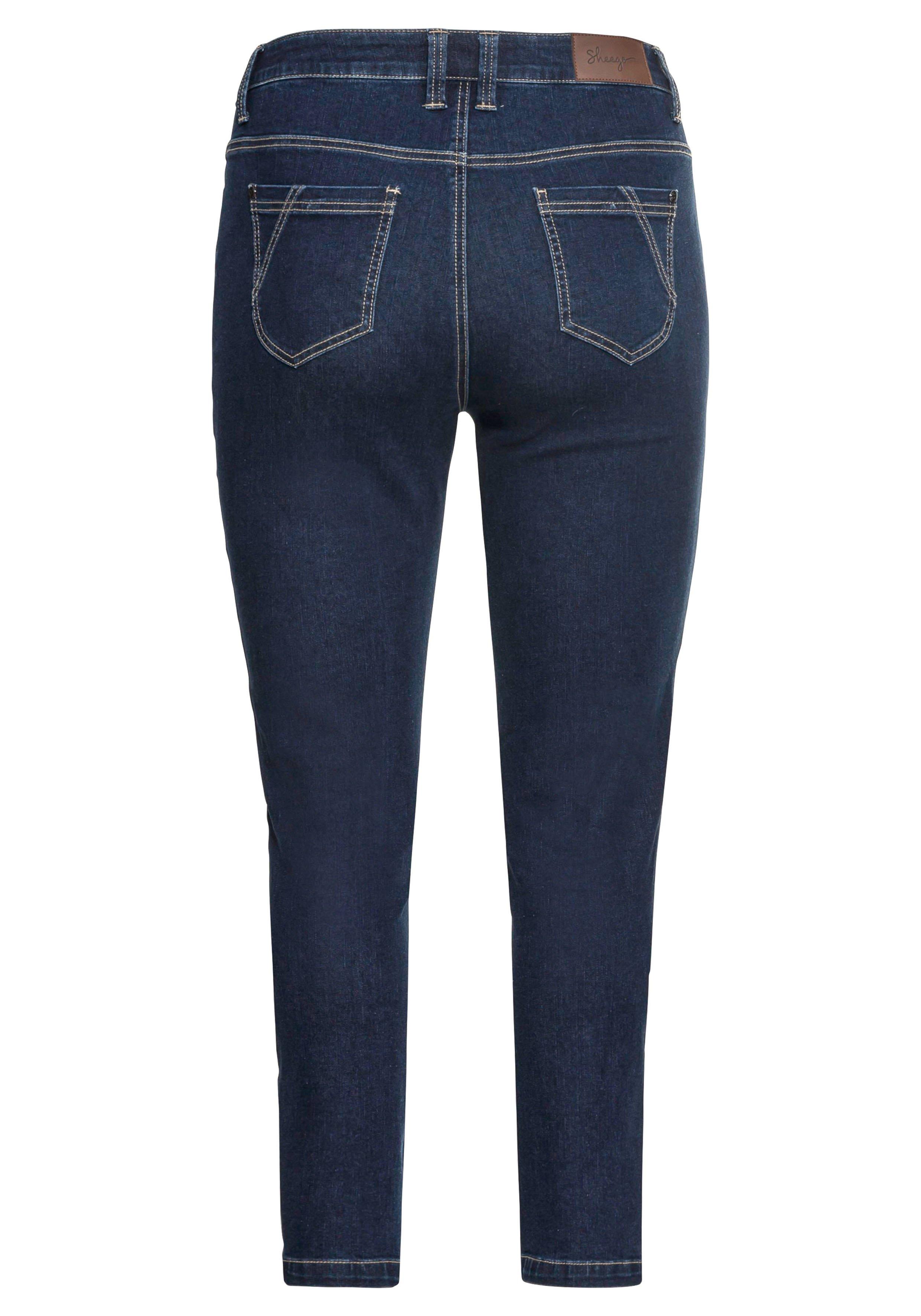 Schmale Ankle-Jeans mit Teilungsnaht vorn