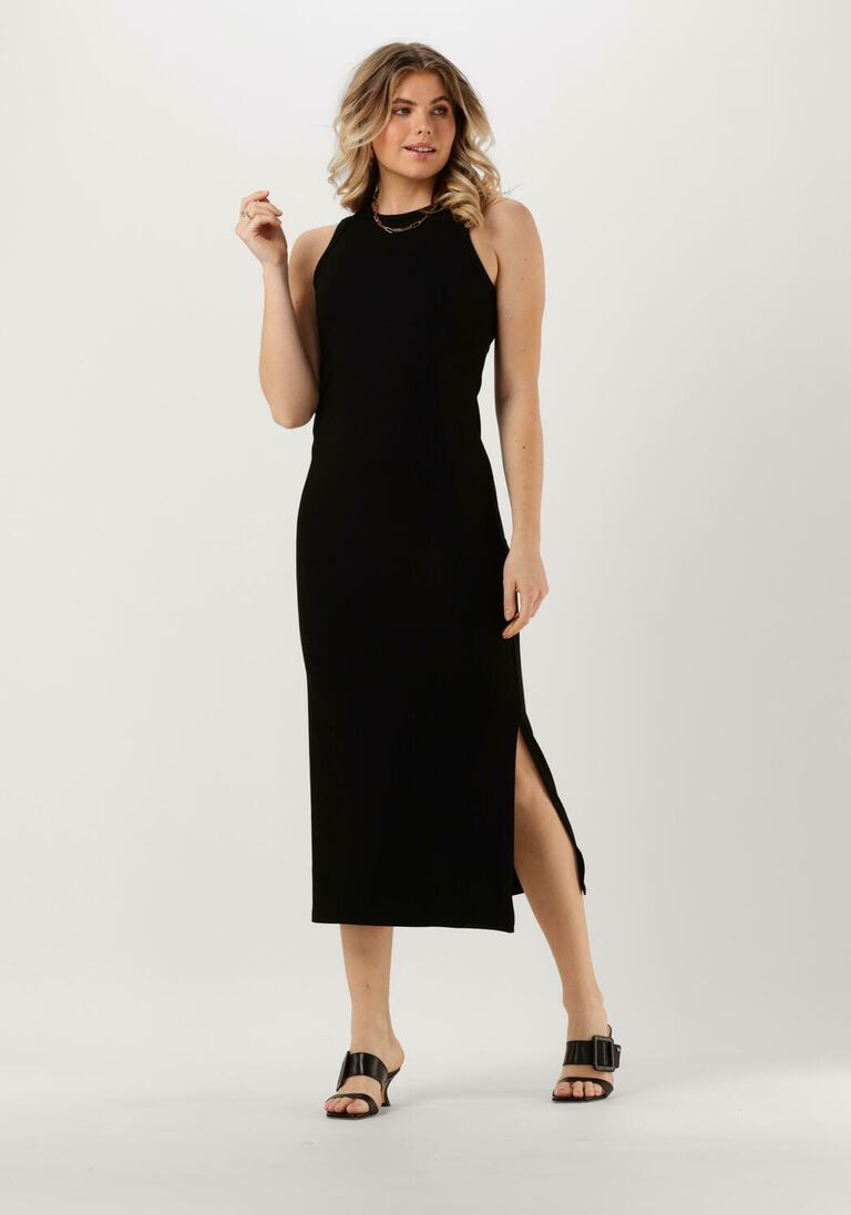 OBJECT zwarte object midi jurk objjamie s/l long dress