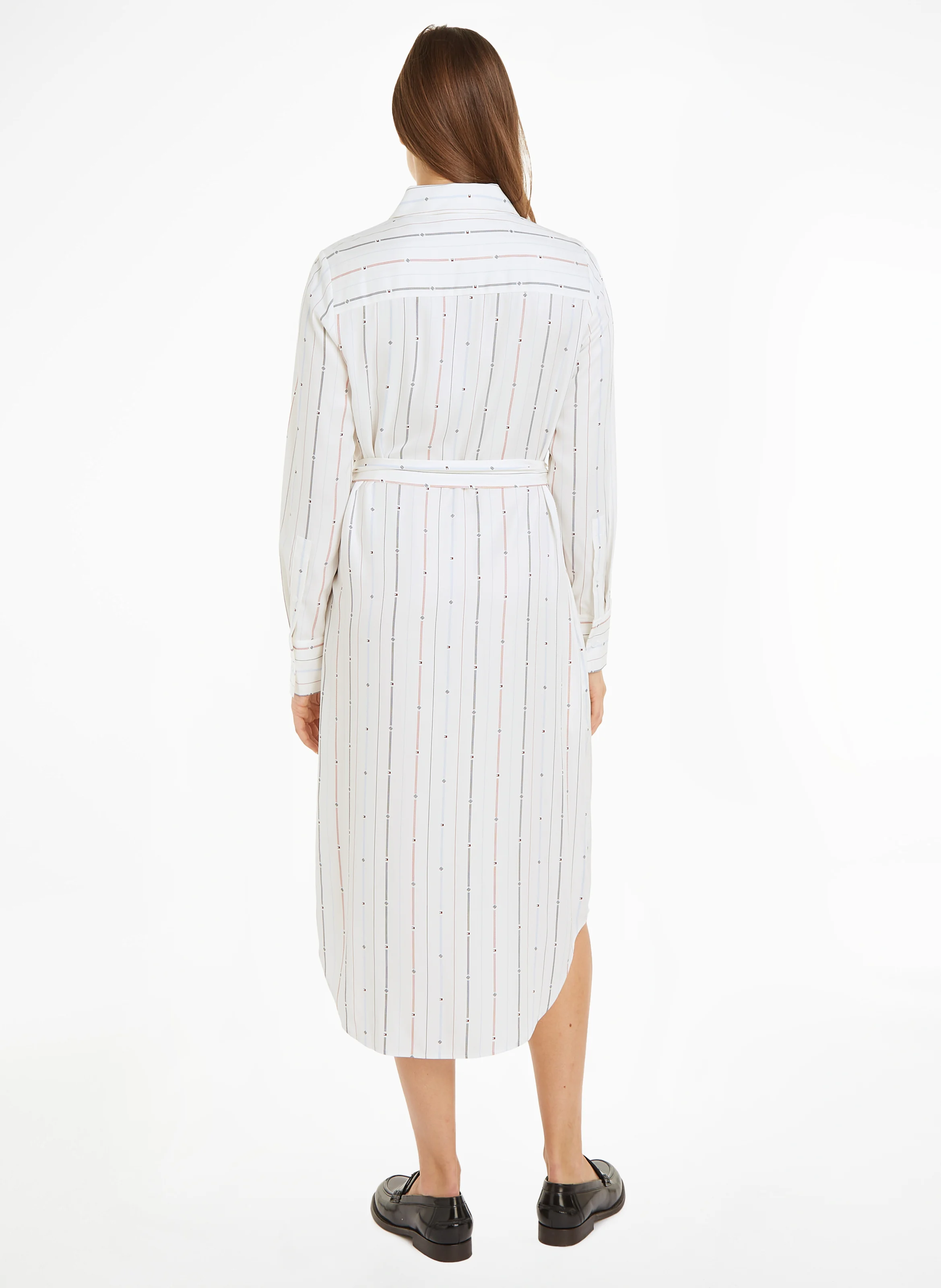 Robe chemise midi imprimée | Blanc