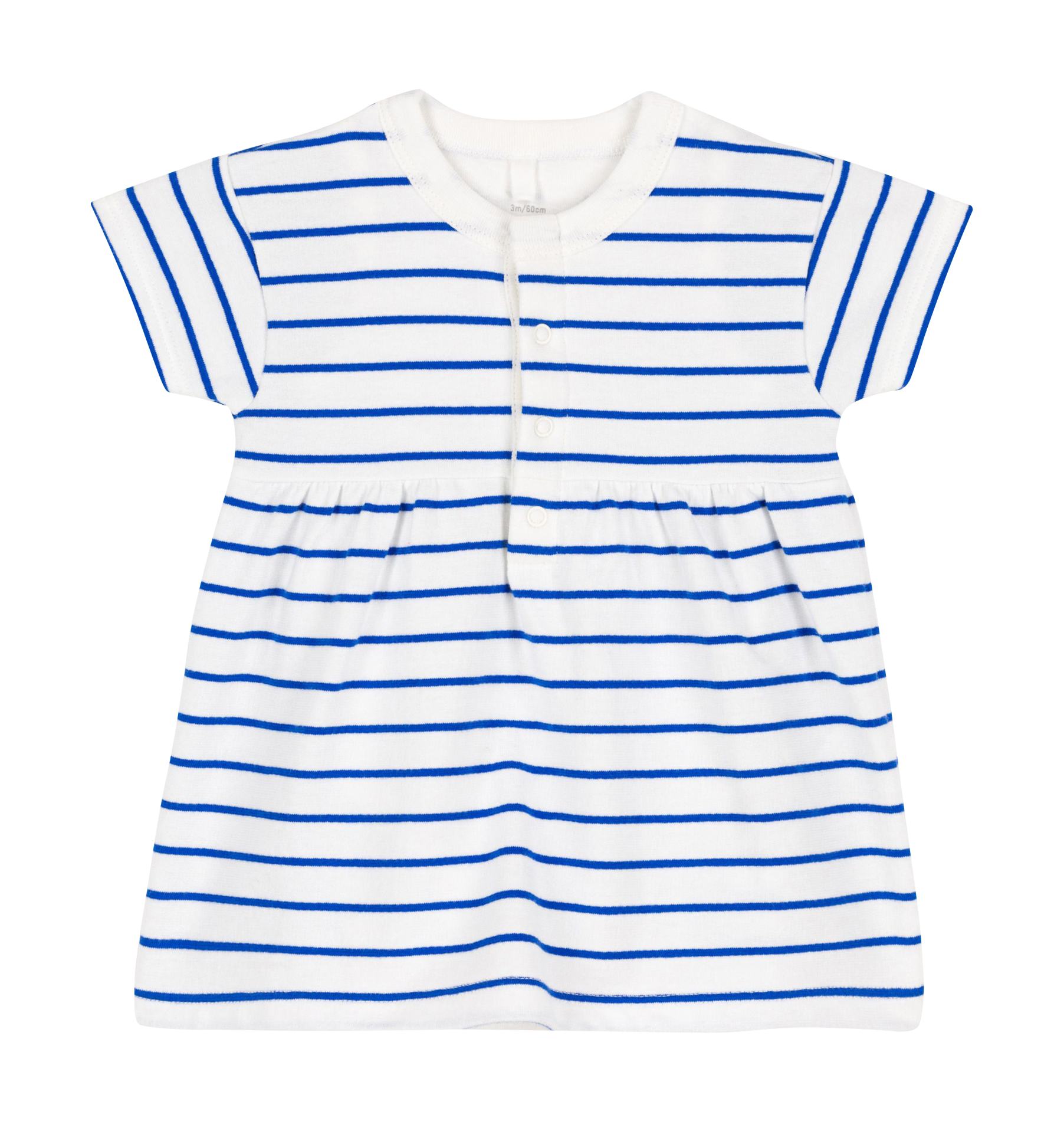Robe courte col rond en coton | Blanc