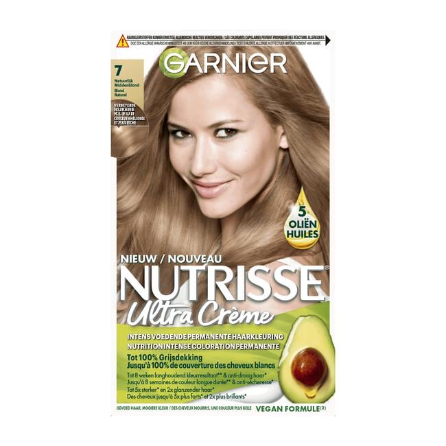 Garnier Nutrisse Crème Permanente Haarverf 7 Natuurlijk Blond