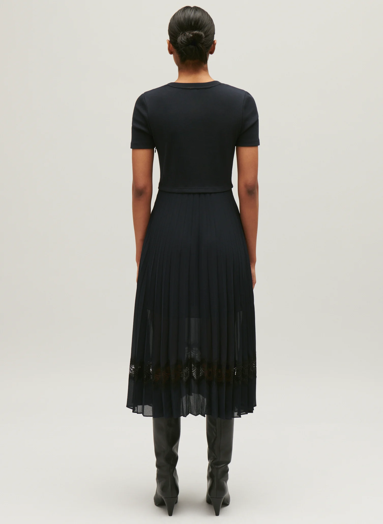Robe longue à jupe plissée | Multicolore