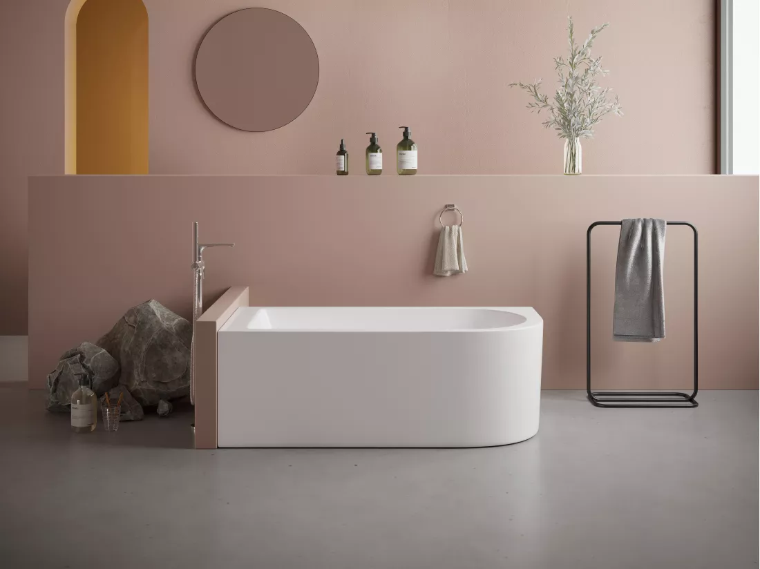 Baignoire d'angle - 201L - 150 x 75 x 58 cm - Blanche - Angle gauche - ANIKA