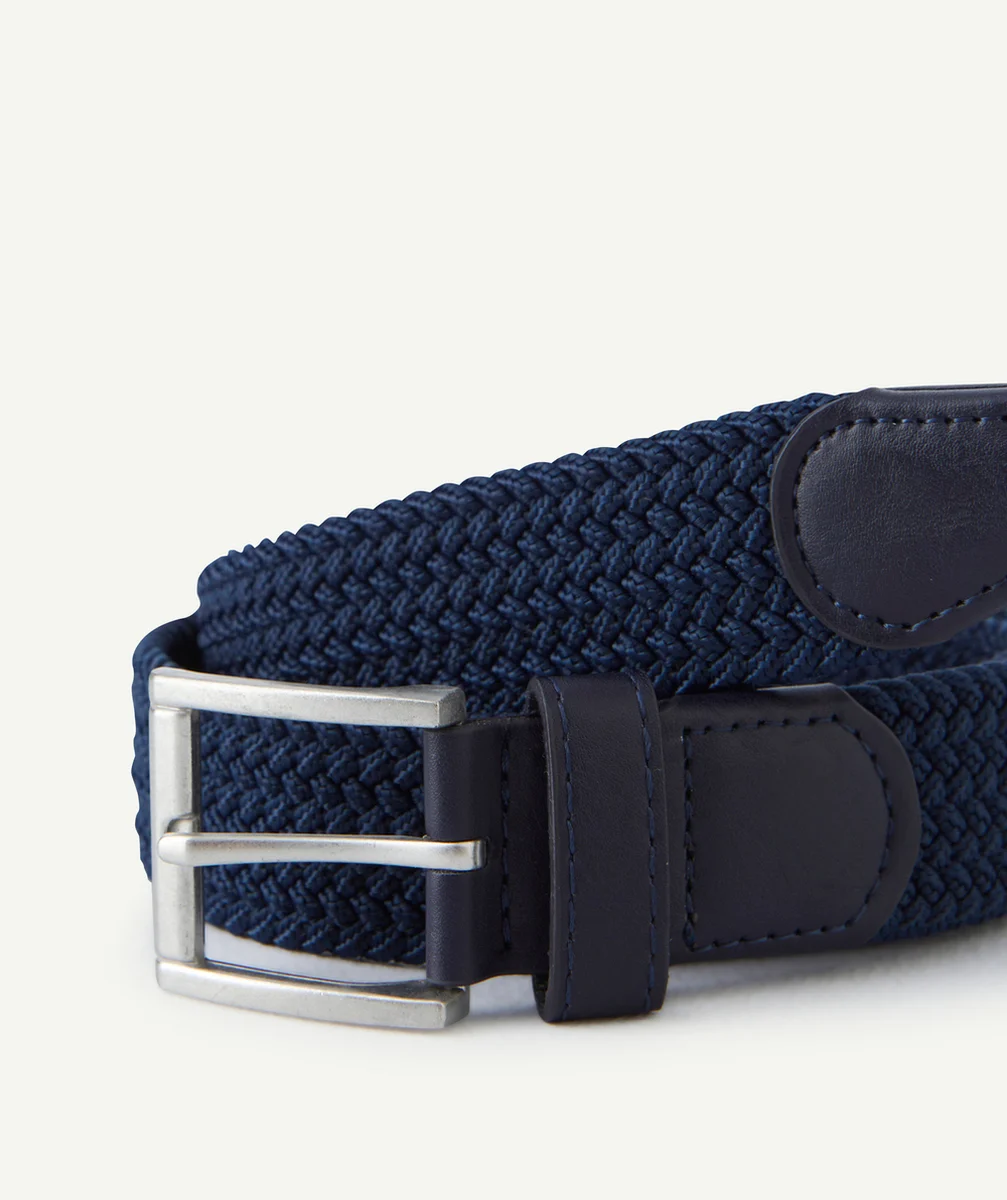 CEINTURE GARÇON BLEUE AVEC BOUCLE EN MÉTAL